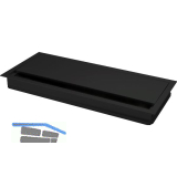 Kabeldurchgang eckig mit Staubschutzb�rste, 280x120x25mm, Alu schwarz RAL 9005
