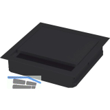 Kabeldurchgang eckig mit Staubschutzb�rste, 70x70x25mm, Alu schwarz RAL 9005