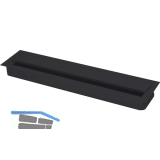 Kabeldurchgang eckig mit Staubschutzb�rste, 350x70x25mm, Alu schwarz RAL 9005