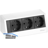 EVOline R-Dock Steckdosenelement 3 x Schuko wei�