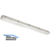 LED`S LIGHT Feuchtraum- Wannenleuchte FRWL1.1 Sensor L: 1265 mm, 2 x14W grau