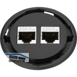 EVOline One Datensteckdose 2 x RJ45 CAT6 schwarz