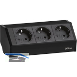 EVOline V-Dock Steckdosenelement 3 x Schuko schwarz