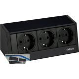 EVOline R-Dock Steckdosenelement 3 x Schuko schwarz