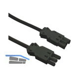 Verbindungsleitung mit Stecker und Ger�tekupplung GST, 2500 mm, schwarz