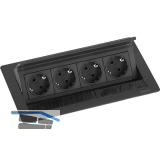 EVOline Flip Top Push M 4xSchuko schwarz