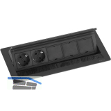EVOline Flip Top Push DATA L 2xSchuko +3 x Modulplatz schwarz