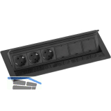 EVOline Flip Top Push DATA XL 3xSchuko +3 x Modulplatz schwarz