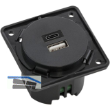 BERKER Integro USB Ladesteckdose USB-A, USB-C anthrazit matt