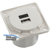 BERKER Integro USB Ladesteckdose USB-A, USB-C wei� matt