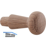 Mantelhaken Horus zum Einbohren � 10 x 12 mm, Tiefe 35 mm, Eiche roh