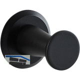 Mantelhaken Medellot Platte � 30, Tiefe 33, Aluminium schwarz