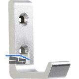 Mantelhaken Algethi Breite 15 mm, H�he 48 mm, Aluminium silber eloxiert