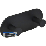 Klebehaken Demon Breite 120 mm, H�he 50 mm, Stahl schwarz matt