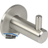 Mantelhaken Tonina 1 mit Platte � 35 mm, Tiefe 42 mm, Edelstahl geb�rstet