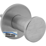 Mantelhaken Kuka mit Platte � 35 mm, Tiefe 30 mm, Edelstahl geb�rstet