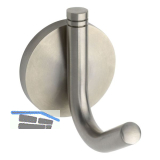 Mantelhaken Jaina Rosette � 57 mm, H�he 80 mm, Edelstahl geb�rstet