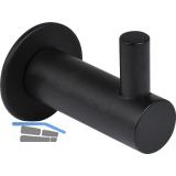 Mantelhaken Tonina 2 mit Platte � 30 mm, Tiefe 47 mm, Stahl schwarz