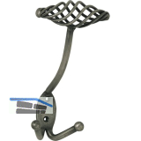 Huthaken Cage Breite 90 mm, H�he 160 mm, Stahl altzinn antik