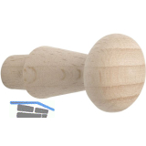 Mantelhaken Horus zum Einbohren � 10 x 12 mm, Tiefe 35 mm, Buche roh