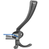 Huthaken Corvo Breite 67 mm, H�he 158 mm, ZN eisenf�rbig br�niert