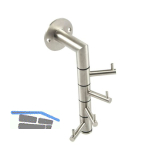 Wandgarderobe Kelvin 4 schwenkbare Haken, H�he 208 mm,Edelstahl fein geschliffen
