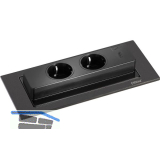 EVOline BackFlip, 2 Stk. Schukosteckdosen, USB-C-Charger, schwarz matt