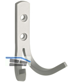 Mantelhaken Cygni Breite 55 mm, H�he 79 mm, Aluminium natur eloxiert