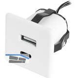 Einbau USB-Charger wei� 1xTYP-A + C