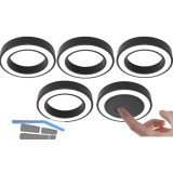 DOMUS LINE Aufbauleuchte Holl D-Motion 5er Set, schwarz