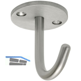 Einfach-Haken Delta H�he 59 mm, Breite 71 mm, Edelstahl geb�rstet