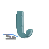 Mantelhaken HEWI 477.90.060 H�he 72 mm, Polyamid aquablau gl�nzend