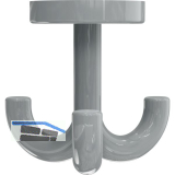 Dreifach-Drehhaken HEWI 477.90.050 H�he 70 mm, Polyamid felsgrau gl�nzend