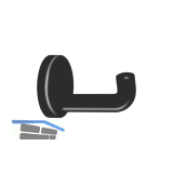 Mantelhaken HEWI 477.90.030 H�he 70 mm, Polyamid tiefschwarz gl�nzend