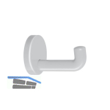 Mantelhaken HEWI 477.90.030 H�he 70 mm, Polyamid lichtgrau gl�nzend