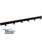 Garderobenleiste Linosa mit 6 Haken, Breite 460 mm, Stahl schwarz matt