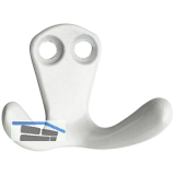 Doppelhaken Hapi Breite 44 mm, H�he 33 mm, Aluminium wei� beschichtet