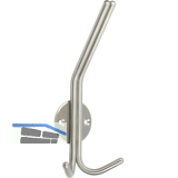 Huthaken Kabah mit Platte � 46 mm, H 179 mm, T 65 mm, Edelstahl geb�rstet