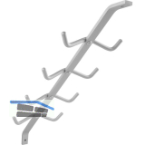 Garderobenarm Neper mit 4 Doppelhaken ohne Auflage, Aluminium silber eloxiert