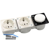 BERKER Integro Schalter polarwei� + Doppelsteckdose polarwei� ohne Rahmen