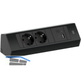 BACHMANN Steckdosenleiste Casia2 K 2-fach Schuko + USB A+C Charger schwarz