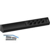 BACHMANN Steckdosenleiste Casia2 L 4-fach Schukosteckdose, schwarz