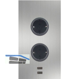CARESSI Steckdosenelement 2ST20 2 Schukosteckdosen, 2 Stk. USB, Edelstahl