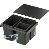 VS ENVI Flex Abfalltrennsystem KB 600 mm 1 x 22/2 x 10 Liter Lava