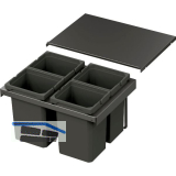 VS ENVI Flex Abfalltrennsystem KB 600 mm 4 x 10 Liter Lava