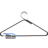 Kleiderb�gel Ponos mit Hosensteg, Aluminium schwarz/Edelstahl geb�rstet