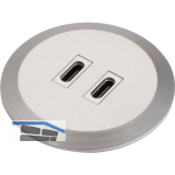 DOMUS LINE Einbau USB-Charger Subby 24 V/DC 2xUSB Typ-C Edelstahl Effekt