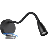 EGLO Wandleuchte Olivandino Flex USB-C schwarz