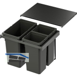 VS ENVI Flex Pro Abfalltrennsystem KB 600 mm 1 x 28/2 x 12,5 Liter Lava