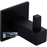 Mantelhaken Tikal mit Platte 35 x 35 mm, T 41 mm, Edelstahl schwarz matt